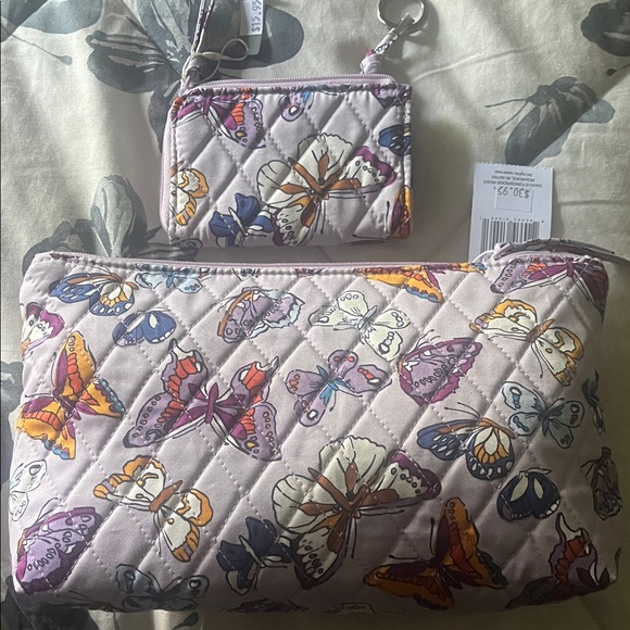 Vera Bradley Butterfly Print Quilted Pouch Set - Picture 1 of 4